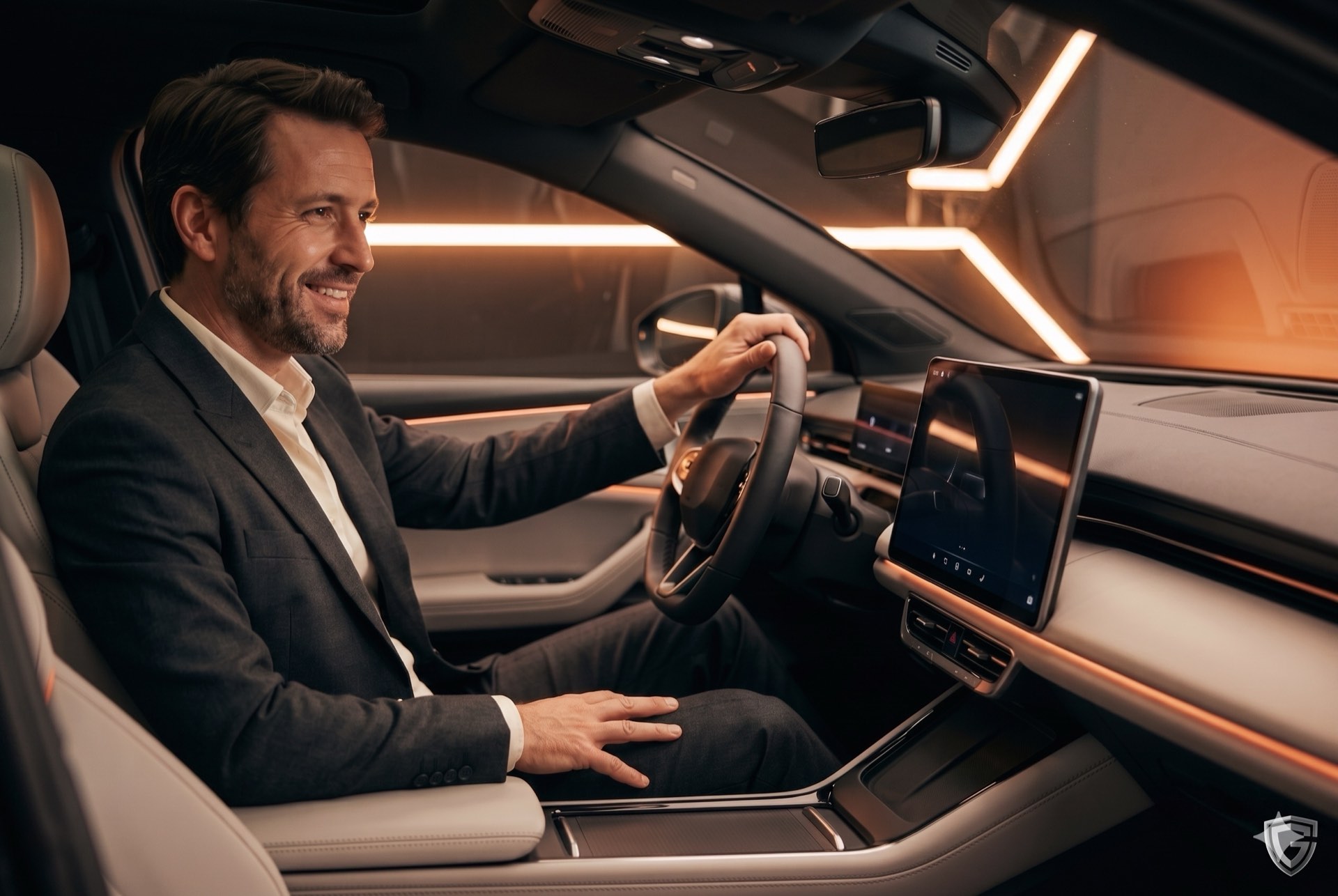 Conducteur au volant, diagnostic d'achat automobile